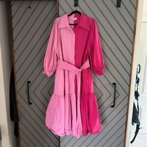 Christopher John Rogers Pink Colorblock Shirt